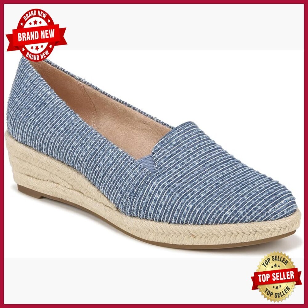 Espadrille Wedge Sandals Slip-On Almond Toe 1.75 Inch Heel